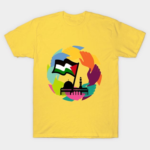 Palestine Solidarity - Free Palestine T-Shirt by Roseyasmine